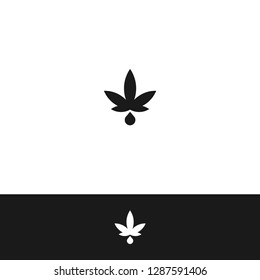 CBD oil leaf - Cannabidiol - CBD leaf - Hemp icon / logo template