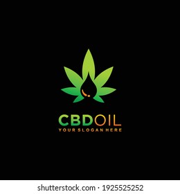 CBD oil logo with lettering concept