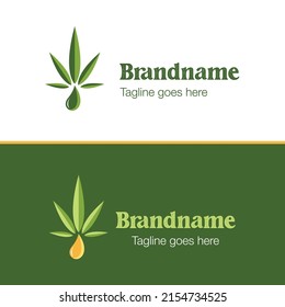 CBD oil logo template, cannabis fluid medicine business logotype, cannabidiol modern company vector icon design, herb medicine healthcare shop branding, isolated on background.