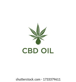 Vector del logo del aceite de la Cbd, símbolo de cannabis, ilustración de marihuana, signo de planta de cáñamo para icono de la compañía.