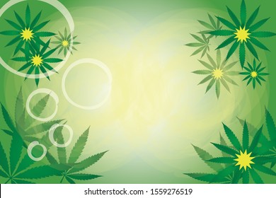 CBD oil and marijuana vector background of the controversial topic of legalization and emerging weed industry