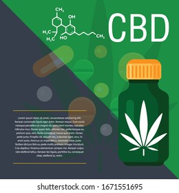 Plantilla vectorial de afiches de aceite del CBD