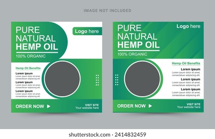CBD oil social media banner template design
