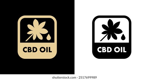 CBD Oil - vector label for legal cannabidiol oil labeling.