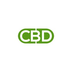 CBD Oil.Marijuana Leaf. Medical Cannabis. Hemp Oil. Cannabis Extract. Icon Product Label And Logo Graphic Template. Isolated Vector Illustration