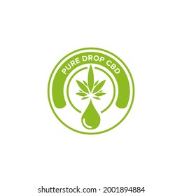 CBD product emblem logo vector design template