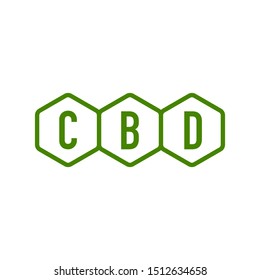 CBD sign on white background, vector illustration