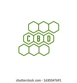 CBD sign on white background, vector illustration