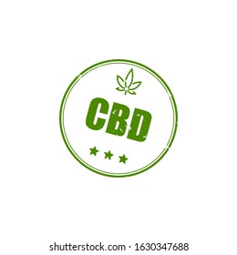 CBD sign or stamp on white background, vector illustration