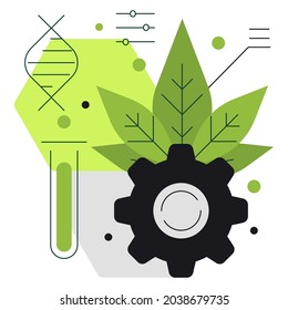 CBD. THC. Investigación de la marihuana. Química verde. Ilustración plana moderna. Archivo vector.