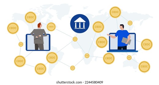CBDC Central Bank Digital Currency online money block chain crypto cyber transaction