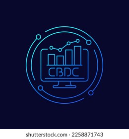CBDC icon with a graph, linear design