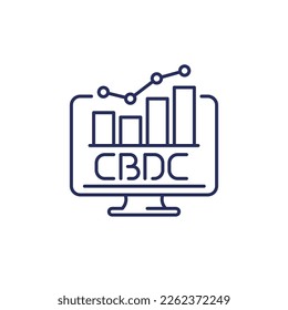 CBDC line icon with a graph