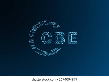 Projeto vetorial de logotipo de letra poli baixo CBE. Design do logotipo poli inferior do CBE. Design exclusivo do logotipo low poly do CBE.