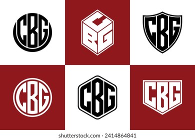 CBG initial letter geometric shape icon logo design vector. monogram, lettermark, circle, polygon, shield, symbol, emblem, elegant, abstract, wordmark, sign, art, typography, icon, geometric, shape