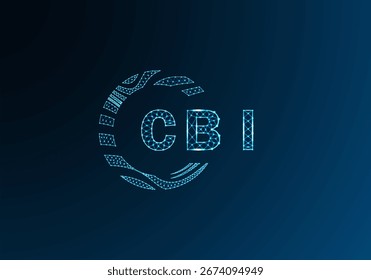 CBI low poly letter logo vector design. CBI lower poly logo design. CBI unique low poly logo design.