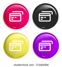 Cblueit card multi color glossy badge icon set. Realistic shiny badge icon or logo mockup