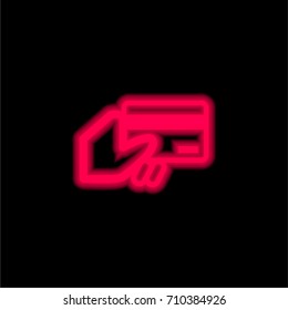 Cblueit card payment red glowing neon ui ux icon. Glowing sign logo vector
