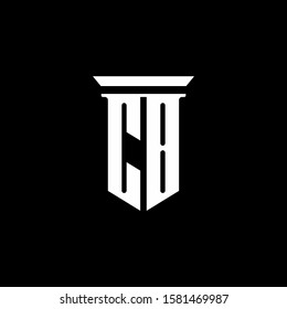 CBmonogram logo with emblem style isolated on black background
