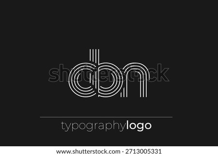CBN modern geometric typography logo. Modern and stylish composition featuring a monochromatic typography logo illustration designed with intricate lines.