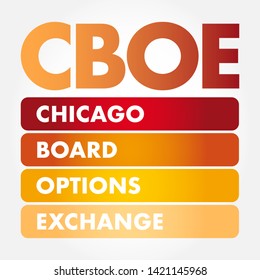 CBOE - Chicago Board Options Exchange acronym, business concept background