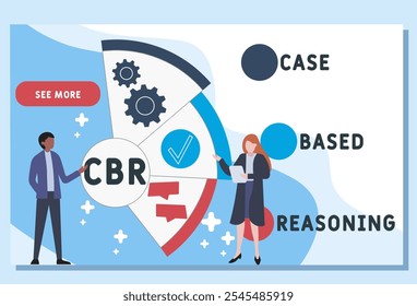 CBR - case based reasoning acronym. business concept background. vector illustration concept with keywords and icons. lettering illustration with icons for web banner, flyer, landing pag