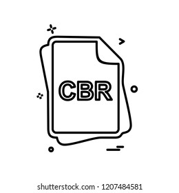 CBR file type icon design vector