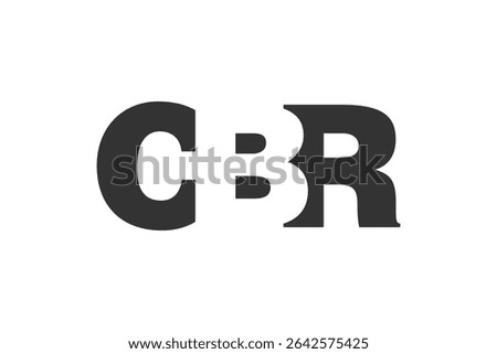 CBR logo design. Initial letter C B R bold font style for tech startups, consulting, corporate branding. Creative company name, headlines typography identity, trendy logotype. Vector illustration.