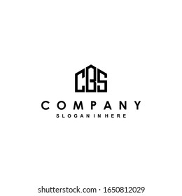 cbs letter logo design vector image with monogram geometric home real estate illustration concept