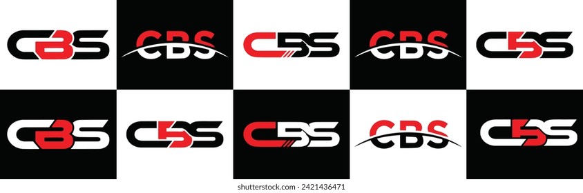 Logo de CBS. Diseño C B S. Carta blanca de la CBS. CBS, diseño del logotipo de la letra C B S. Letra inicial logotipo de monograma en mayúscula del círculo CBS enlazado.