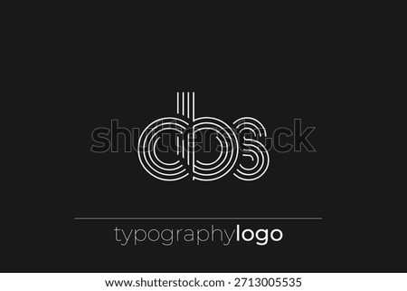 CBS modern geometric typography logo. Modern and stylish composition featuring a monochromatic typography logo illustration designed with intricate lines.