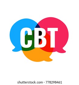 CBT or cognitive behavioral therapy. Vector illustration on white background.