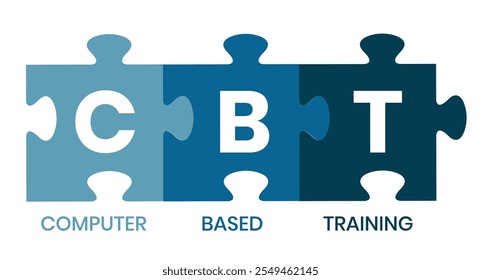 CBT - Computer Based Training acronym. business concept background. vector illustration concept with keywords and icons. lettering illustration with icons for web banner, flyer, landing page