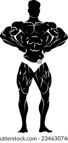 cbum lat pose bodybuilder vector silhouette