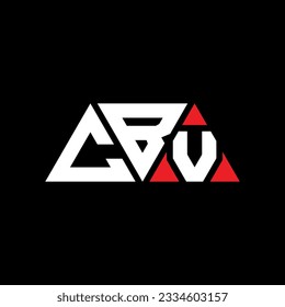 CBV triangle letter logo design with triangle shape. CBV triangle logo design monogram. CBV triangle vector logo template with red color. CBV triangular logo Simple, Elegant, and Luxurious design.