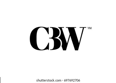 CBW Logo Branding Letter. Vector graphic design. Useful as app icon, alphabet combination, clip-art, and etc.