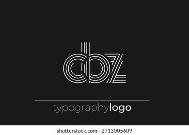 CBZ moderno logotipo de tipografia geométrica. Composição moderna e elegante com uma ilustração de logotipo de tipografia monocromática projetada com linhas intrincadas.