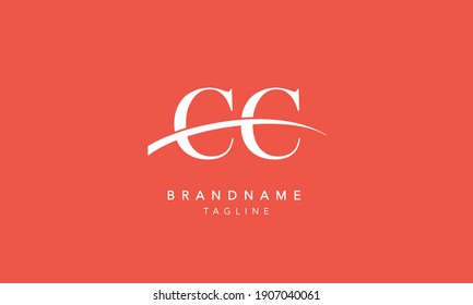 CC Alphabet initial swoosh Abstract Icon Logo vector illustration