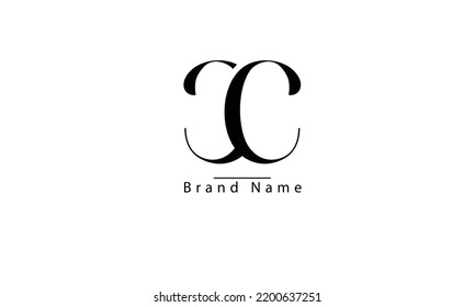 CC C abstract vector logo monogram template
