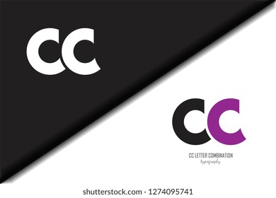 cc c circle letter black purple white lowercase combination modern creative alphabet gradient company letter logo design vector icon template trendy - Vector