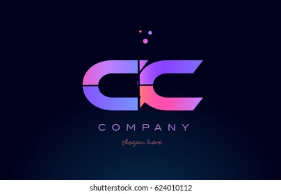 cc c c creative color blue background pink purple blue magenta alphabet letter company logo vector icon design