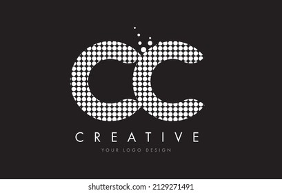 CC C C Dots Letter Logo Design White Magenta Bubble Circles and Swoosh