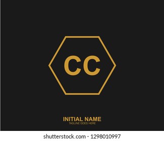 CC C C Initial logo letter with minimalist concept vector