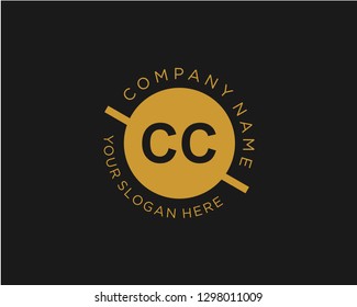 CC C C Initial logo letter with minimalist concept vector