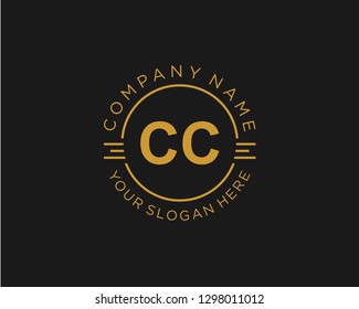 CC C C Initial logo letter with minimalist concept vector
