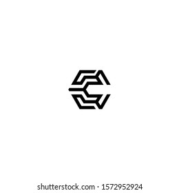 CC C Letter Logo Design with Creative