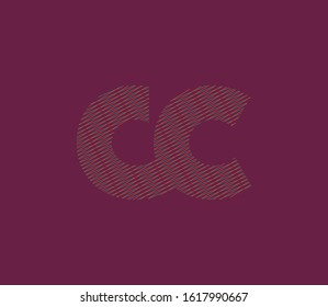 C&C, C C letters joint line logo vector, Abstract Typography letters