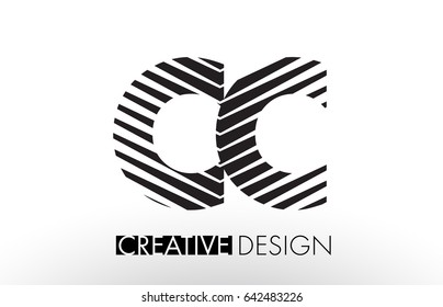 CC C C Lines Letter Design with Creative Elegant Zebra Vector Illustration.