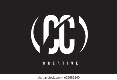 CC C C White Letter Logo Design with White Background Vector Illustration Template.