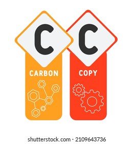 CC - Carbon Copy acronym. business concept background. vector illustration concept with keywords and icons. lettering illustration with icons for web banner, flyer, landing pag
